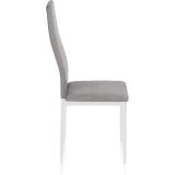 Pack de 6 Sillas Tapizadas para Comedor/Salón – Marengo y Patas Blancas en Aluminio, Dimensiones: 40 cm x 42 cm x 96 Cm