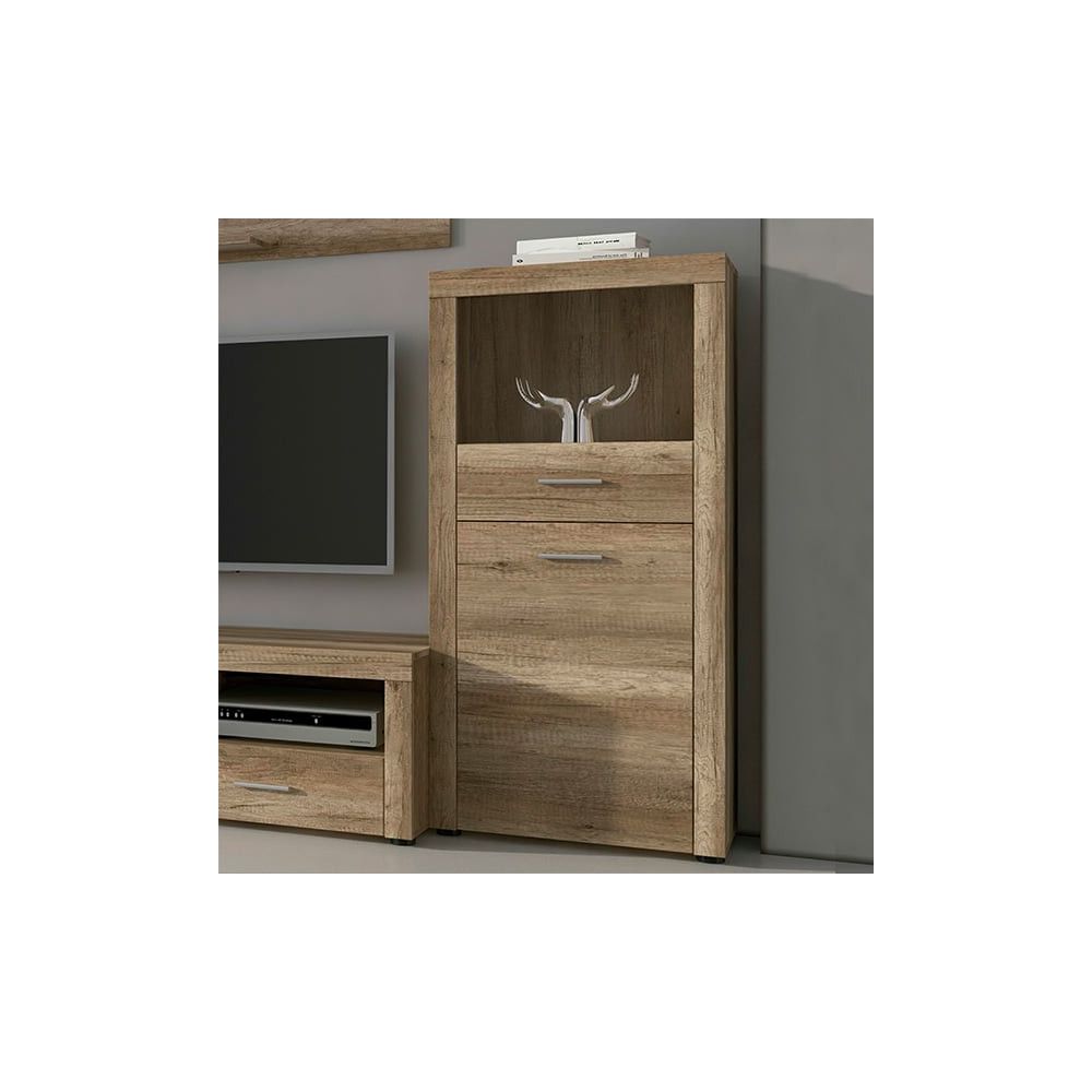 Mueble de Comedor, Mueble Salón, Acabado en Color Cañón, Medidas: 296 cm (Ancho) x 212 cm (Alto) x 41,4 cm (Fondo)