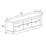 Mueble de Comedor, Mueble Salón, Acabado en Color Cañón, Medidas: 305 cm (Ancho) x 174,7 cm (Alto) x 41,8 cm (Fondo)
