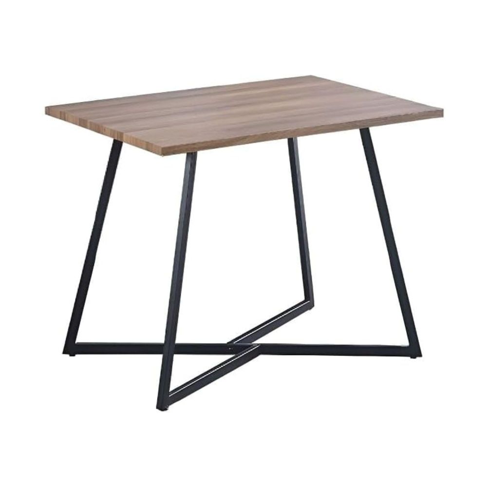 Mesa Comedor Madera, Patas metálicas En Color Negro, Mesa Rectangular, Medidas 100 cm (Lar) x 70 cm (Anc) 76 cm (Al)
