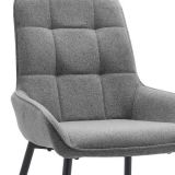 Pack de 4 Sillas Tapizadas en Tela Gris con Tratamiento Easy Clean, Asiento Reforzado  Medidas 54x55x88 cm