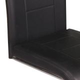 Pack de 4 Sillas de Madera Contrachapada con Relleno de Espuma, Tapizadas en Tela Negra, Patas de Cromo, Medidas 43x49x102 cm