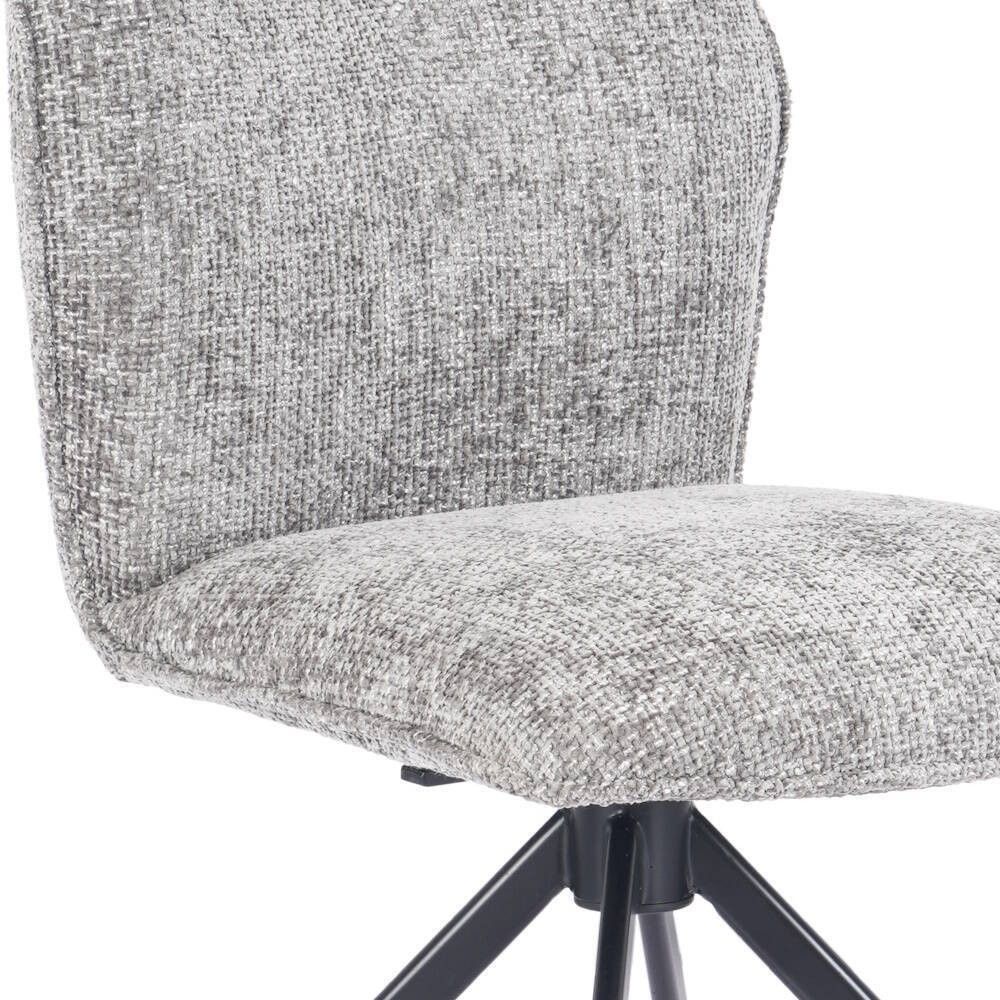 Pack de 2 Sillas Tapizadas en Tela Gris, Patas Negras, Asiento y Respaldo Ergonómicos y Acolchados Medidas 63x48x93 cm
