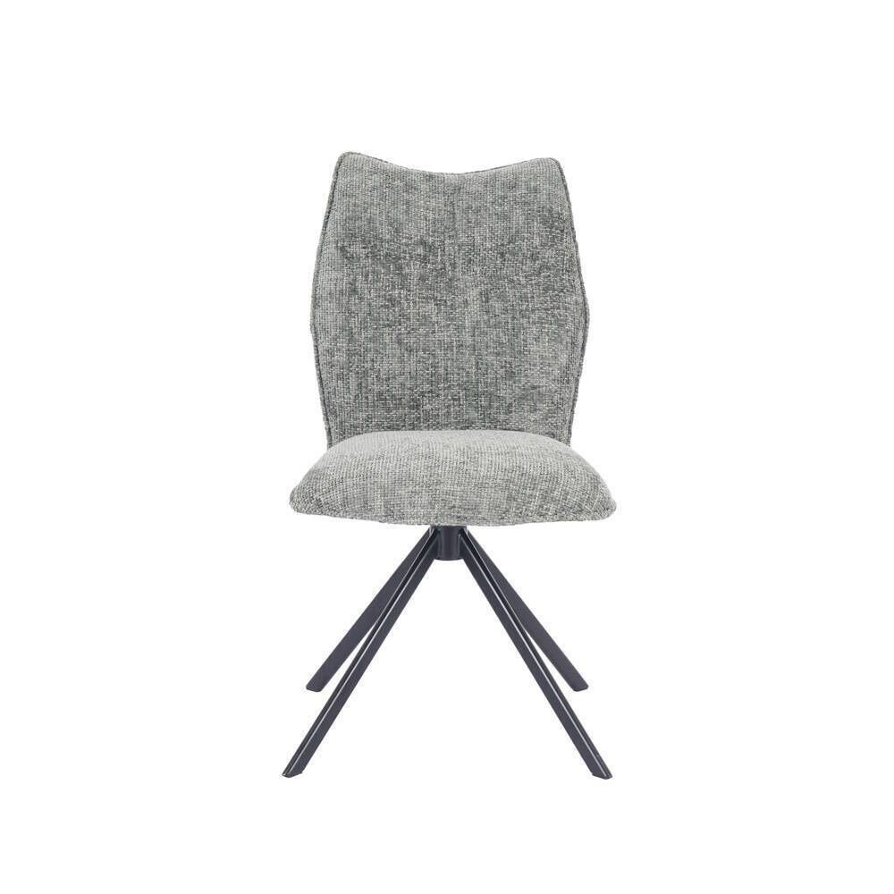 Pack de 2 Sillas Tapizadas en Tela Musgo, Patas Negras, Asiento y Respaldo Ergonómicos y Acolchados Medidas 63x48x93 cm