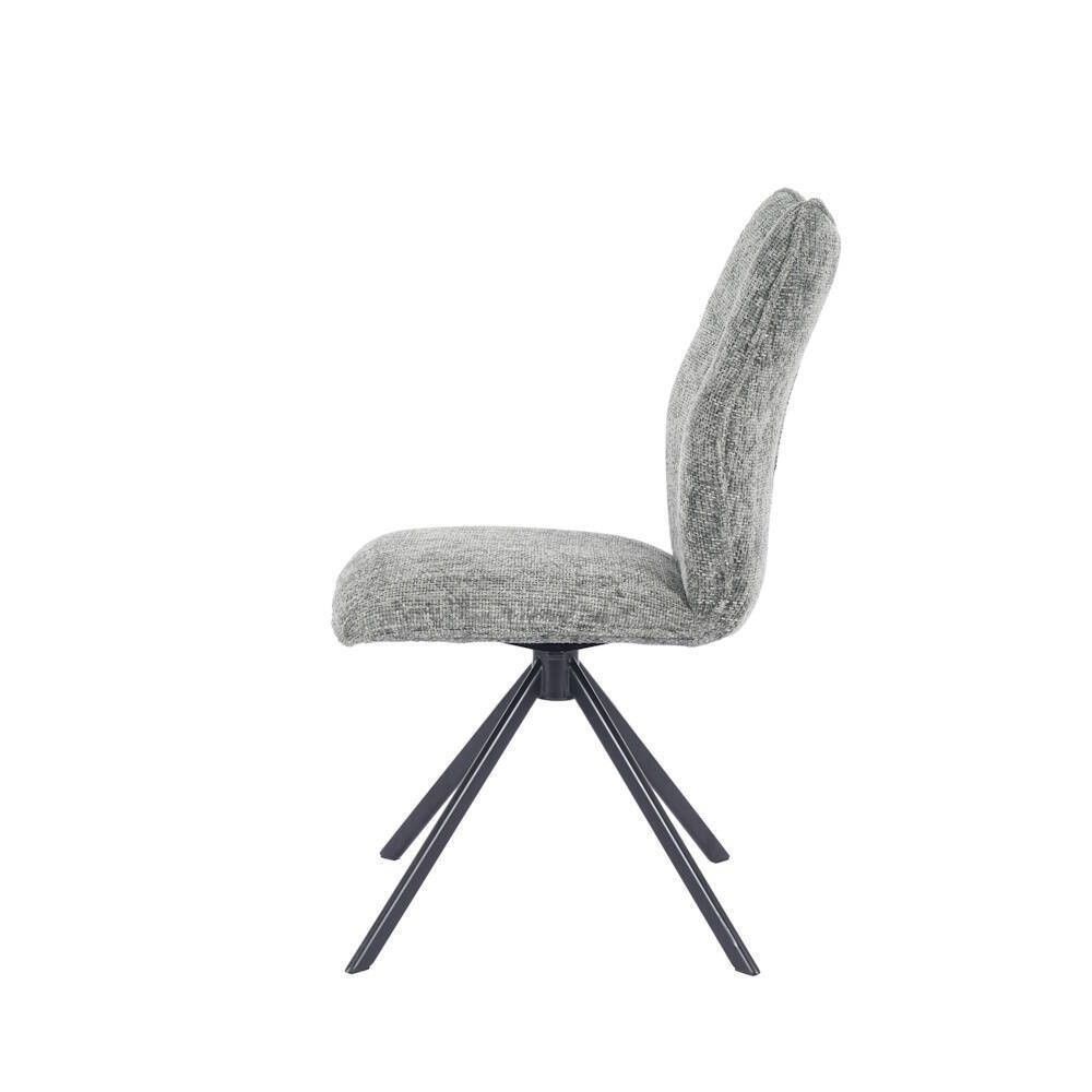Pack de 2 Sillas Tapizadas en Tela Musgo, Patas Negras, Asiento y Respaldo Ergonómicos y Acolchados Medidas 63x48x93 cm