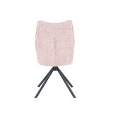 Pack de 2 Sillas Tapizadas en Tela Rosa, Patas Negras, Asiento y Respaldo Ergonómicos y Acolchados Medidas 63x48x93 cm