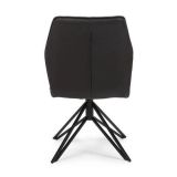 Pack de 2 Sillas con Respaldo y Asiento Tapizados en Tela Gris, Pata Metálica en Acabado Negro Mate, Medidas 62,5x52x93 cm