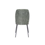 Pack de 2 Sillas Tapizadas en Tela Musgo con Patas en Acabado Negro, Asiento y Respaldo Ergonómicos, Medidas 61x47x89 cm