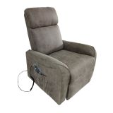 Butaca Relax Power Lift con Estructura de Madera de Eucalipto, Color Cemento, 74x100x88 cm