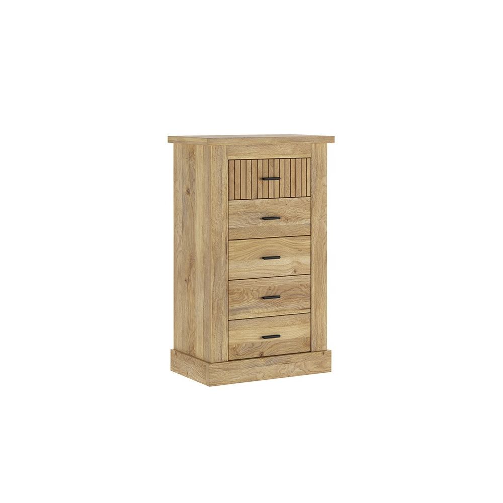 Pack de Muebles de Dormitorio Habitación con Cabecero, 2 Mesitas de Noche 3 Cajones y Sinfonier en Color Mauvella Rayas